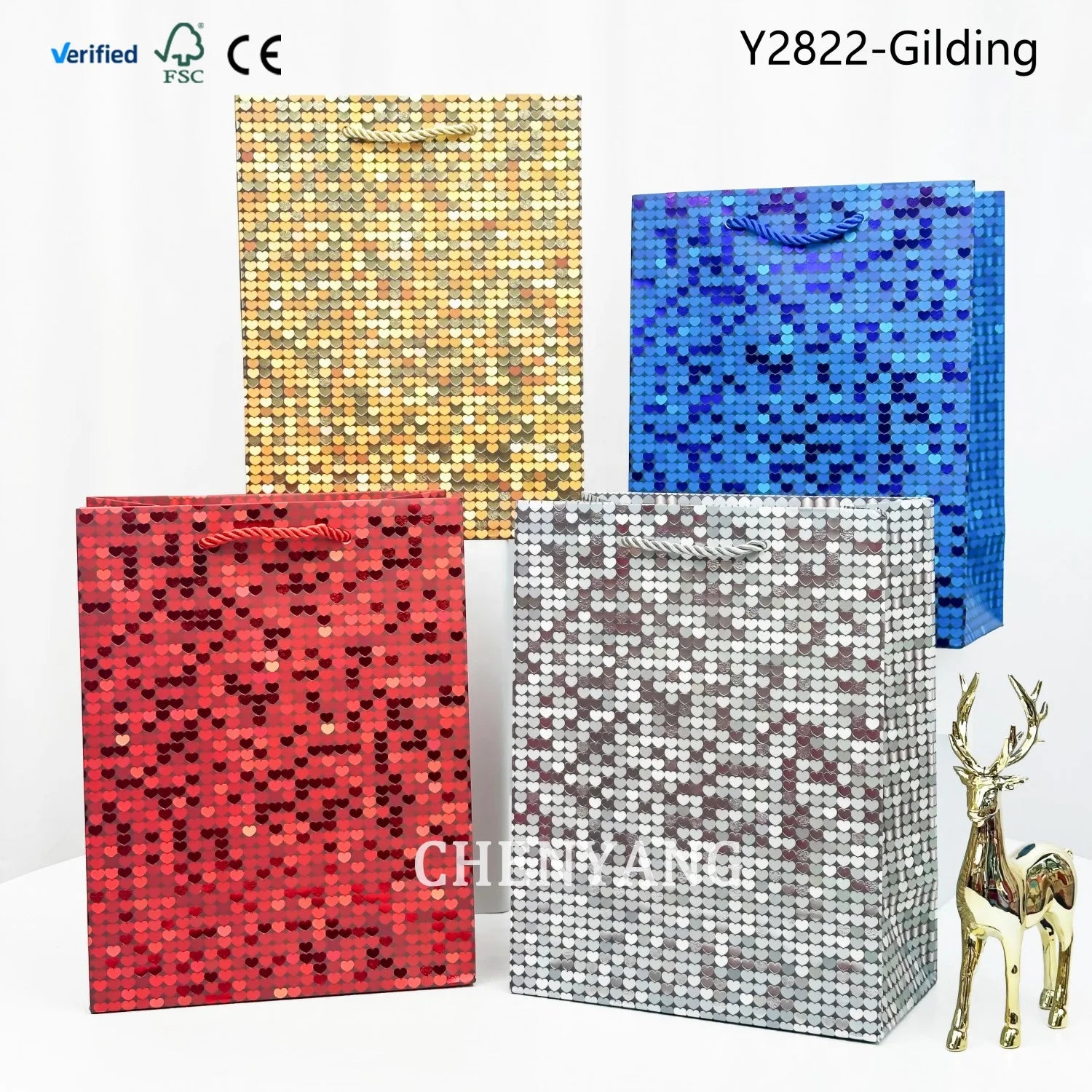 Factory Direct Paper Luxury Gilding Gift Bag Good Design BestSeller Brand Packaging Bags Small Size in Stock 48H Dispatch