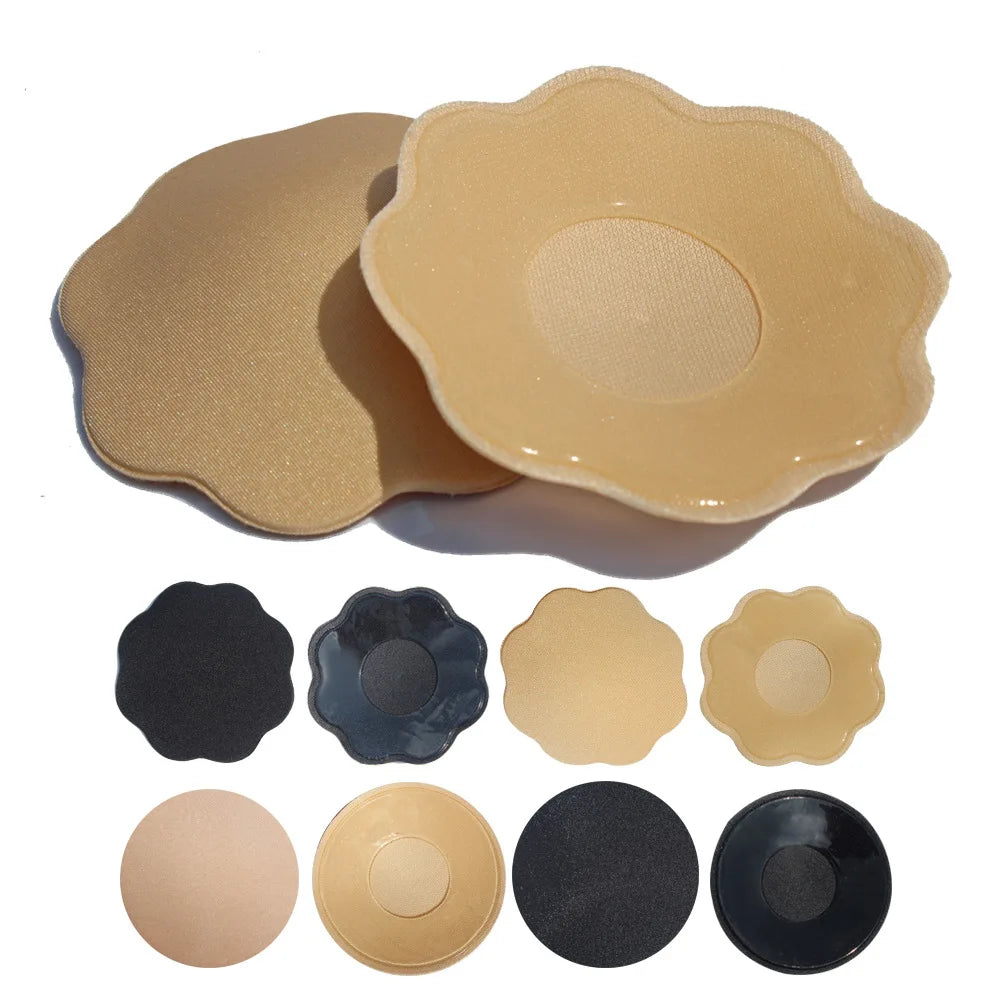 Strapless Padded Floral Seamless 100% Silicone Skin Color Breast Petals Nipple Cover Sexy Intimates for Women