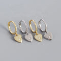 Cute Earrings Designs Sunshine Heart Charm CZ Pave Setting S925 Sterling Silver Huggie Hoop Earrings for Women Girls Gift
