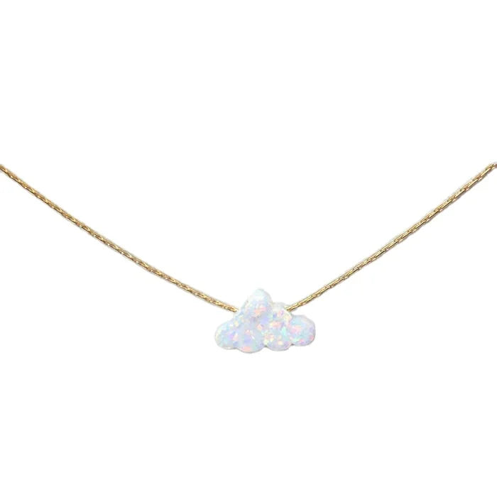 YFN Fine Jewelry Custom 925 Sterling Silver White Cloud Opal Charm Necklace for Women