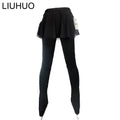LIUHUO Figure Skating Training Warm Pantynose  for Girl Black Skating Dress Fashion Pants Skirts Peromance Wear