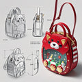 Wholesale Custom Design PU Leather Christmas Ita Bag with Transparent Window Pin Display Insert Color Itabag