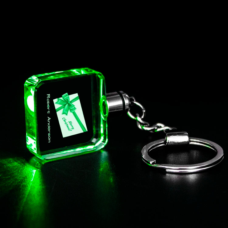 Hot Sale New Design Giveaway Gift Sublimation Crystal Keychain Led Light Crystal Perfume Bottle Keychain for Christmas Gifts