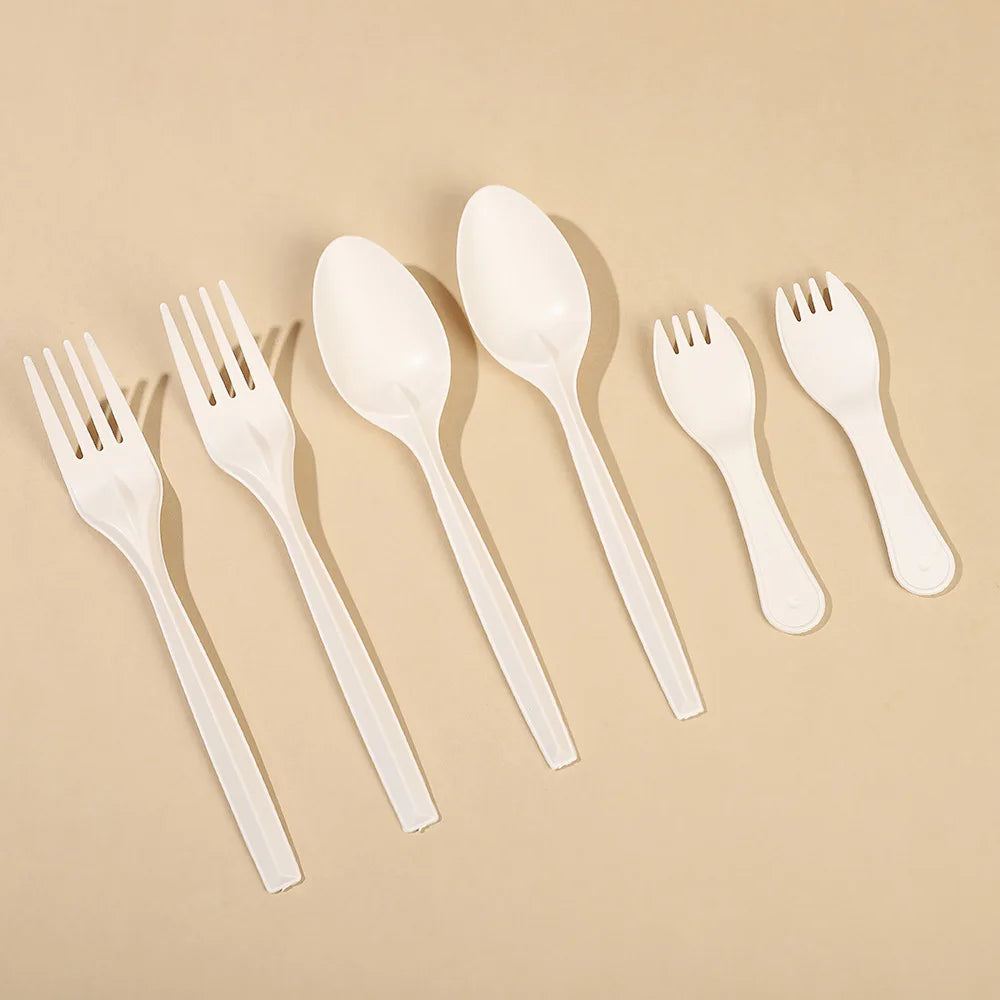 Manufacturer Cornstarch Cutlery Cornstarch Spoon Thickening Degrades 6 7 Inches Disposable Cornstarch Spoon for Ice Cream Fruit