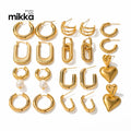 Wholesales Women Jewelry Hypoallergenic 18k Gold Stainless Steel Heart C-shape Hoop Earrings