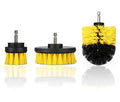3 Piece PP Drill Scrub Brushes with Steel Handle Cleaning Tool Attachment Kit for Cordless Drills Household & Car Wheel Cleaning