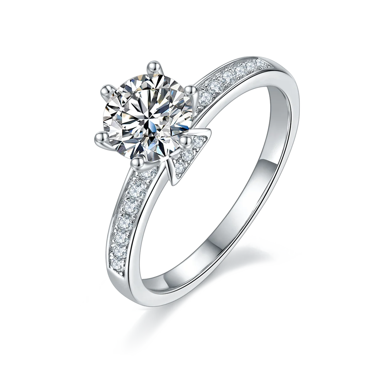 Simple Design 5mm Real Gold 925 Sterling Silver Wedding Engagement Woman Ring