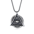 Hot Sale Retro Personality Masonic Triangle Demon Eye Jewelry Men's Stainless Steel Jewelry Pendant Necklace for Men Wholesale