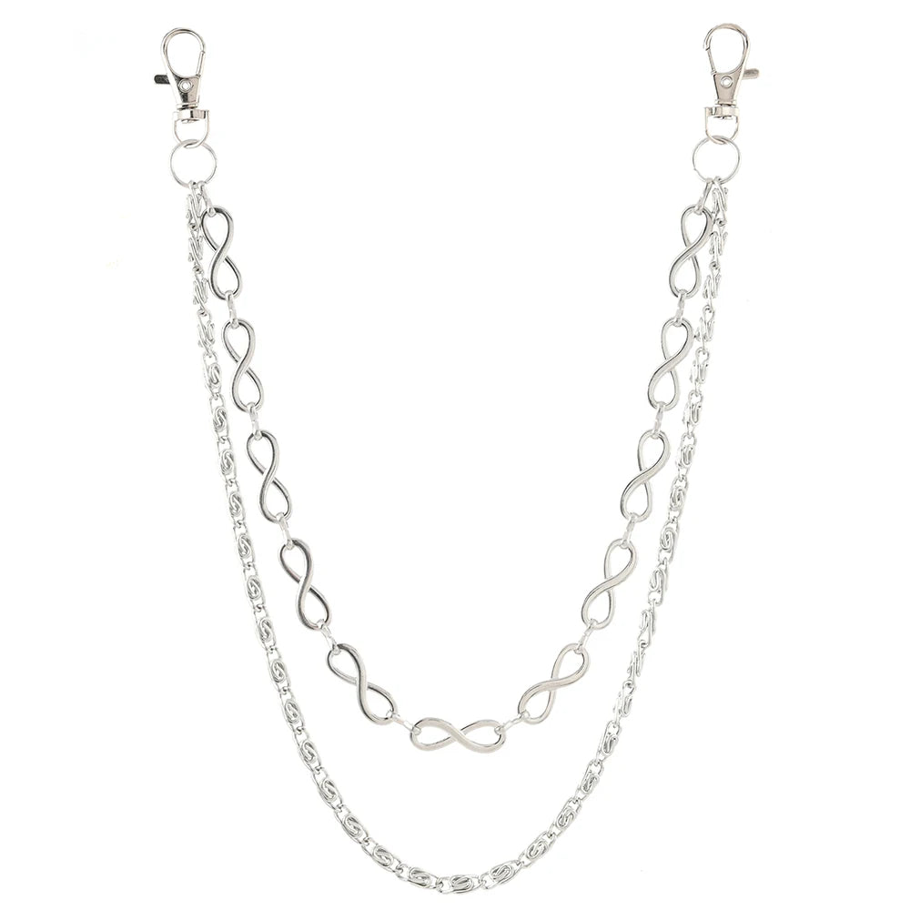 Men's & Women's New Style Infinity Symbol Waist Chain Cool Versatile Hip-hop Style Metal Body Jewelry for Party & Gift