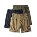 Men's Vintage Workwear Cargo Shorts 100% Cotton Multi-Pocket Utility Shorts for Men Casual Retro Shorts