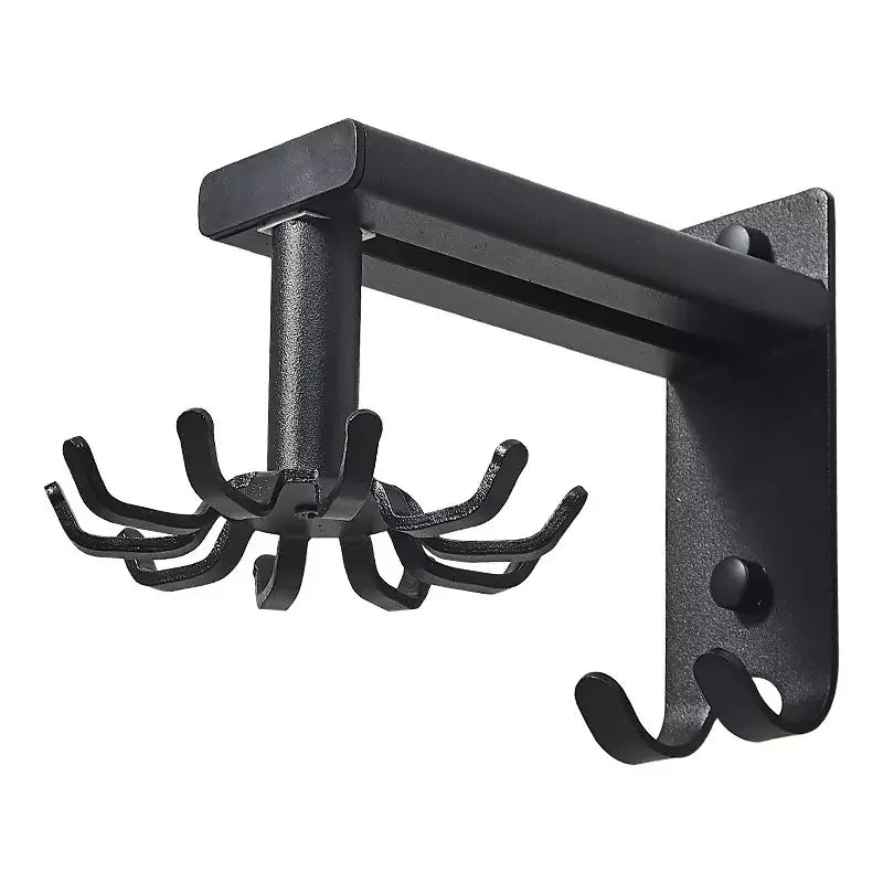 Wall Mounted Space Aluminum Kitchen Bathroom Hooks Rotary Hook