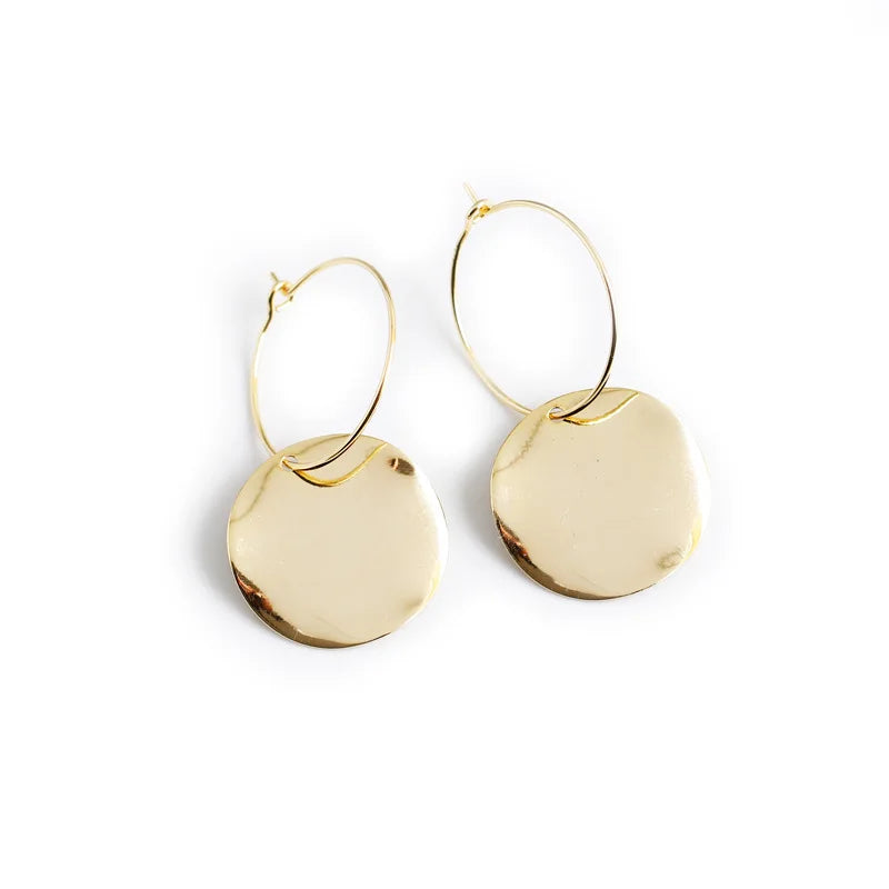 Fashion Charm Sterling Silver S925 Platinum & Gold Plated Earrings Circular Wave Round Irregular Jewelry Silver Huggie Earrings