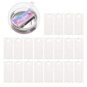 100 Pack Personalized Tumbler Name Plate for 30 Oz 40 Oz Tumbler Sublimation Lid Topper Blank Acrylic Tumbler Name Tag Plate