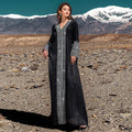 Hot Sale Elegant Flower Printed Dubai Abaya Muslim Dresses for Women Casual Muslim Fashion Dress Abayas Dubai