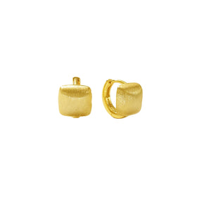 Nagosa Wholesale Price 18k Gold Vermeil Jewelry 925 Sterling Silver Brushed Finish Square Hoop Earrings