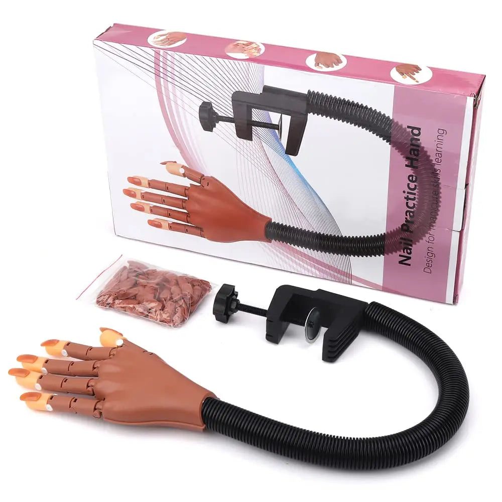 Professional Plastic Hand for Acrylic Nail Practice Flexible Movable Fake Nail for Kit Practice