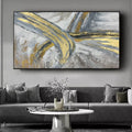 100% Hand Painted Oil Painting Gold Foil on Canvas Oil Painting Abstract Modern Canvas Wall Art