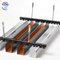 Competitive Price Aluminum Baffle Ceiling Wood Finish Ceilings System Metal Decorative Suspended Wooden Grain Ceiling Tiles