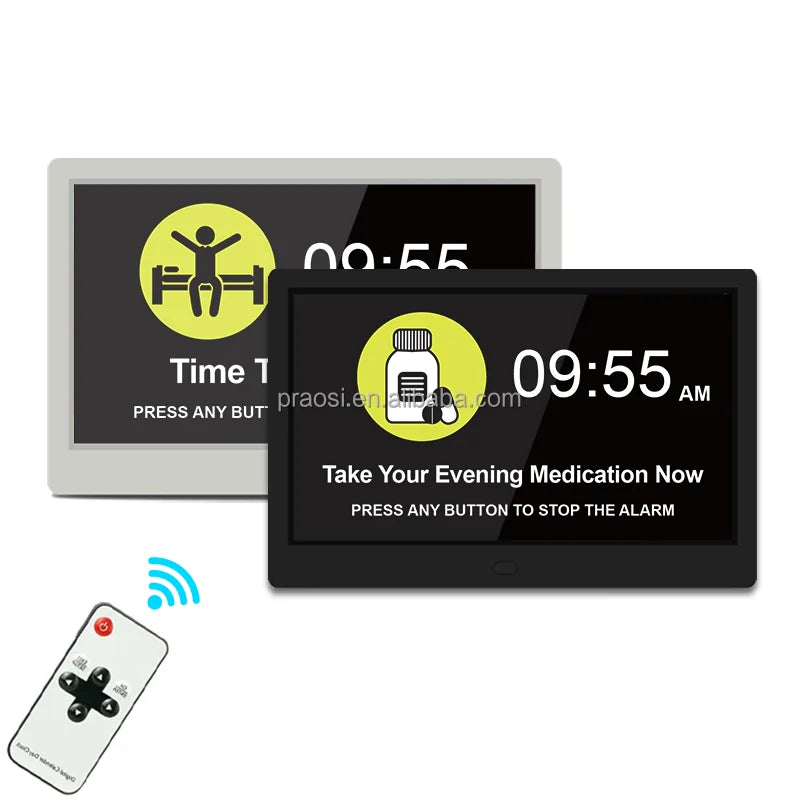 7\" 8\" 10\" 12\" 15\" LCD Digital Calendar Day Clocks with Medication Alarm Reminders Modern Design for Dementia Patients