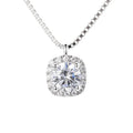 Wholesale Rhodium Plated Fine Jewelry 925 Sterling Silver Dazzling Moissanite Pendant Necklace Box Chain Women