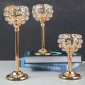 Crystal Candle Holder European Gold Candle Cup Wedding Metal Single Candle Holder Home Living Room Metal Decoration