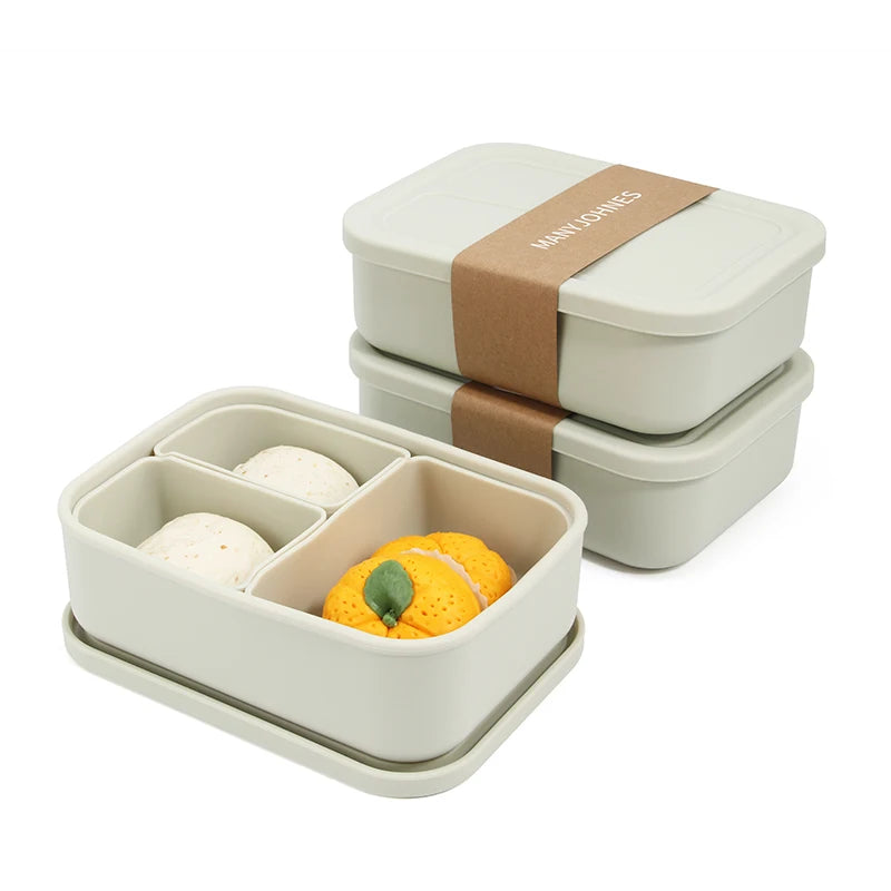 BPA Free Leak Proof  Reusable  Silicone Food Storage Container Kids School Bento Lunch Box for Children