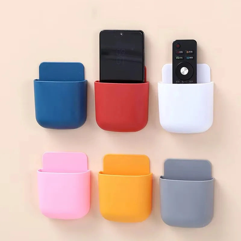 Self-Adhesive Mobile Accessories Wall Mounted Phone Mount Charging Stand Universal Deck Holder Rack Phone Storage Box