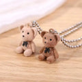 Fashion Cute Plush Bear Pendant Necklace for Women Girl Bear Long Sweater Chain Necklace Collar Jewelry Hot Sale