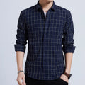Factory Direct Sale 100% Cotton Mens Long Sleeve Plaid Flannel Shirt