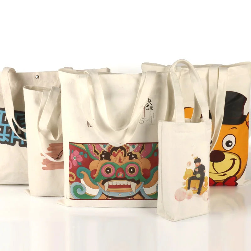 Wholesale Eco-friendly Luxury Cotton Canvas Tote Bags Custom Printed with Logo Fashionable Eco-friendly Shopping Companion