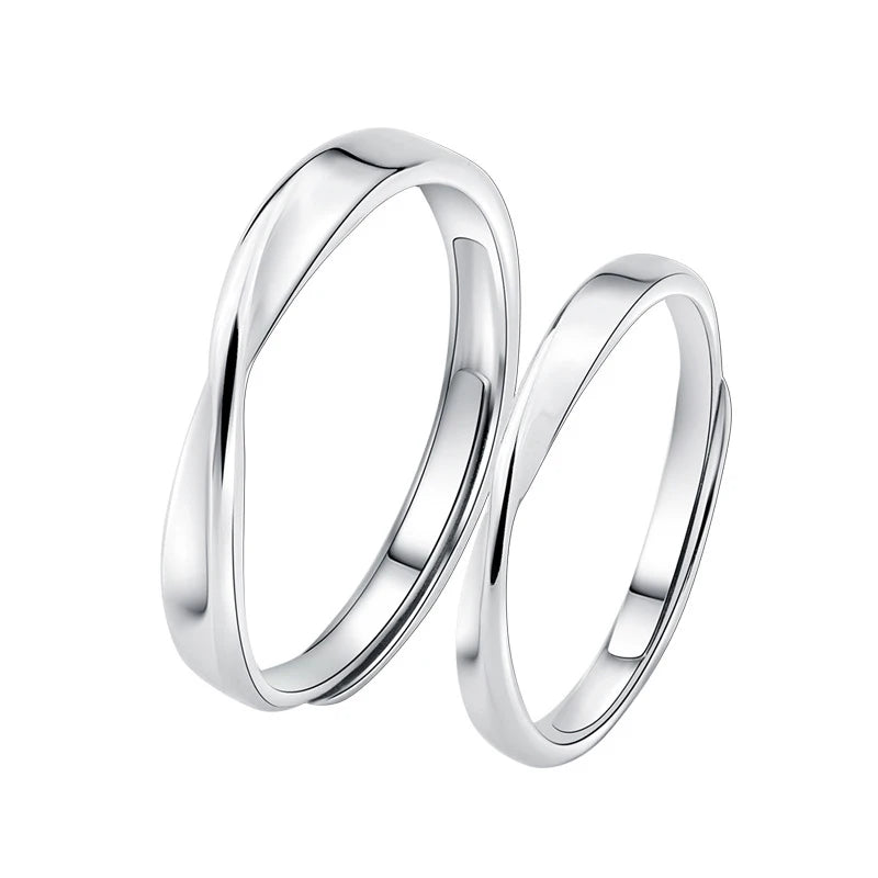 Fashion Lover Rings Real 925 Sterling Silver Wedding Rings Couple Engagement Rings for Valentine'S Day Present