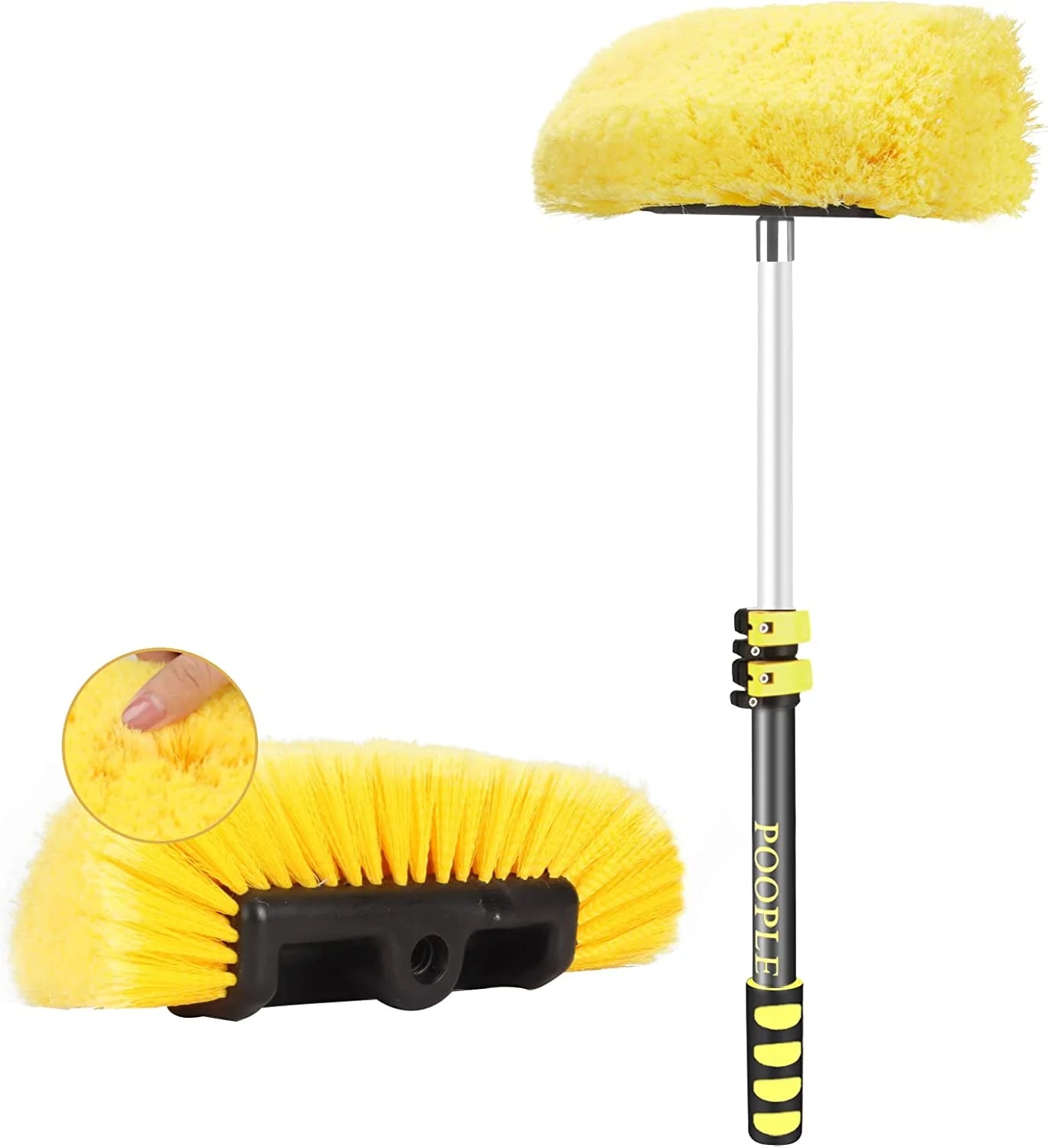 Auto SUV RV Truck Boat Camper Tire Detailing Flow Through Car Wash Brush Head with PVC Bristle Plastic Material
