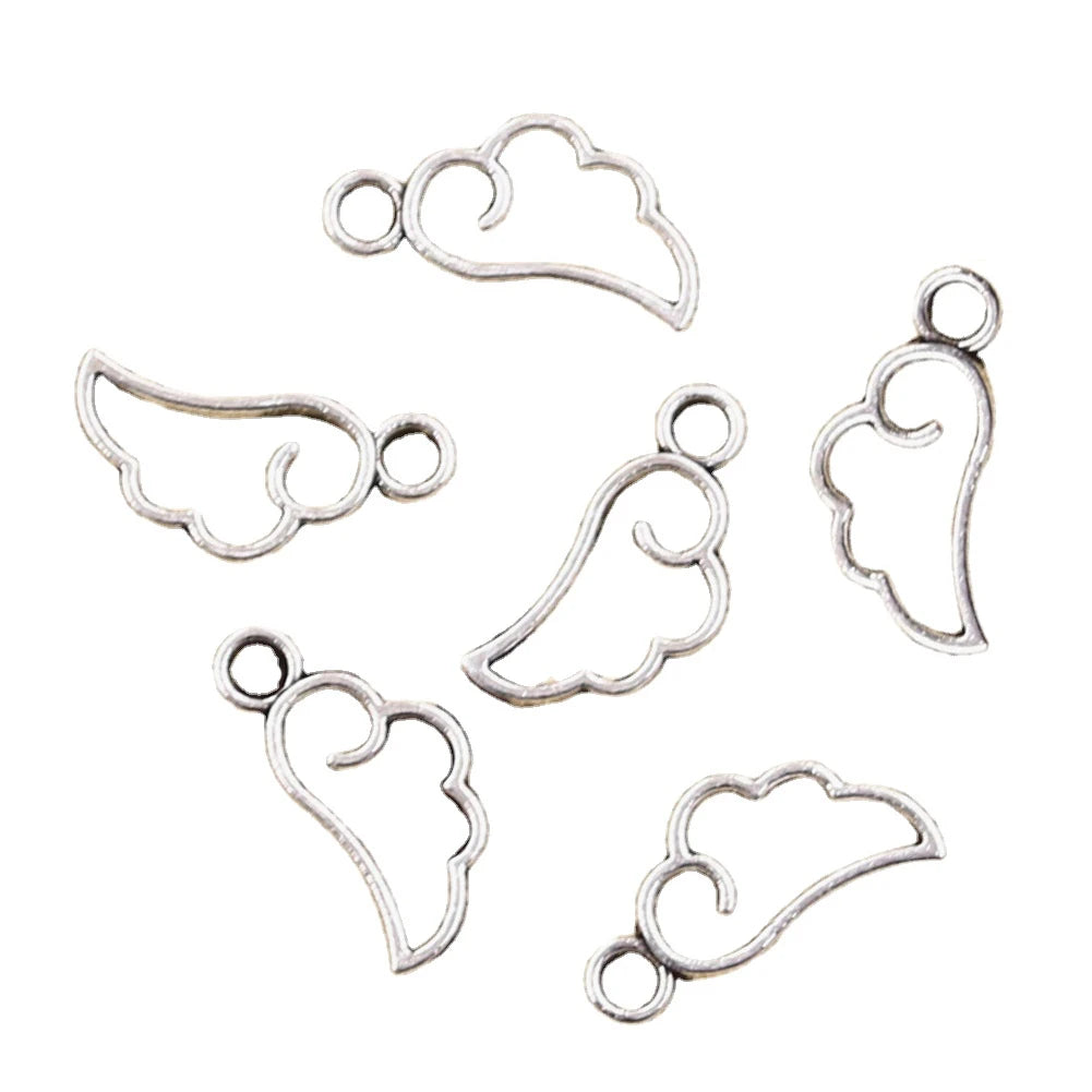 Charms Cloud Angel wings 17x8mm Handmade Making FitVintage Tibetan Silver Color PendantsDIY for Bracelet Necklace