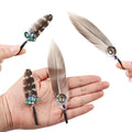 Wholesale Premium Hat Feathers with Turquoise Pin Vintage Handmade Feathers for Fashion Outfits Hat Decor Fedora Hat Ornaments