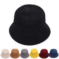 Spring Autumn Corduroy Bucket Hat Solid Color Women Men Fisherman Hat Hip Hop Cap Foldable Bob Panama Fishing Cap