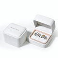 Wholesale Custom High-end Green Black White PU Leather Gold Diamond Double Engagement Wedding Ring Box