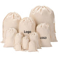 Customized  Without Logo Muslin Cotton Drawstring Bags Drawstring Cloth Bags Dust-Proof Drawstring Cotton Storage Bags