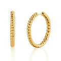 Nagosa Simple Gold Vermeil Jewelry 925 Sterling Silver Twist Rope Medium Hoop Earrings for Women Daily
