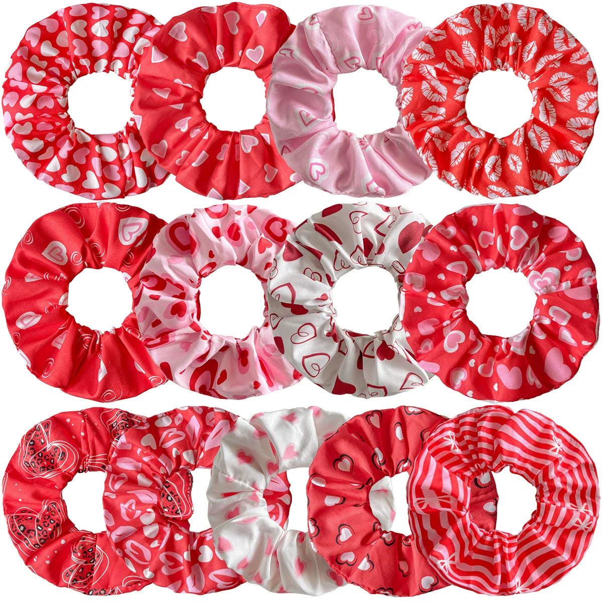 New arrival Wholesale Hot Selling Valentine's Day Hair Accessories love Printed Hair Scrunchies for women girls