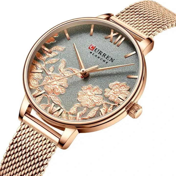 NEW CURREN 9065 Leather Women Watches Unique Design Dial Quartz Wristwatch Girl Clock Female Fashion Dress Watch Montre Femme