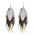 Feather Earrings Handmade Natural Long Feather Dangle Earrings for Women Valentine's Day Mother's Day Gift