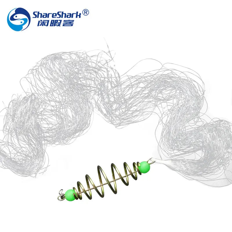 Portable Fishing Net Trap Luminous Bead Copper Spring Shoal Netting Fishnet Tackle No Need Hook Fishing Fish Tool