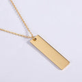 Custom Personality18k Gold Plated Couple Necklace Engraved Name LOGO Letter Rectangle Pendant Namepla Necklaces