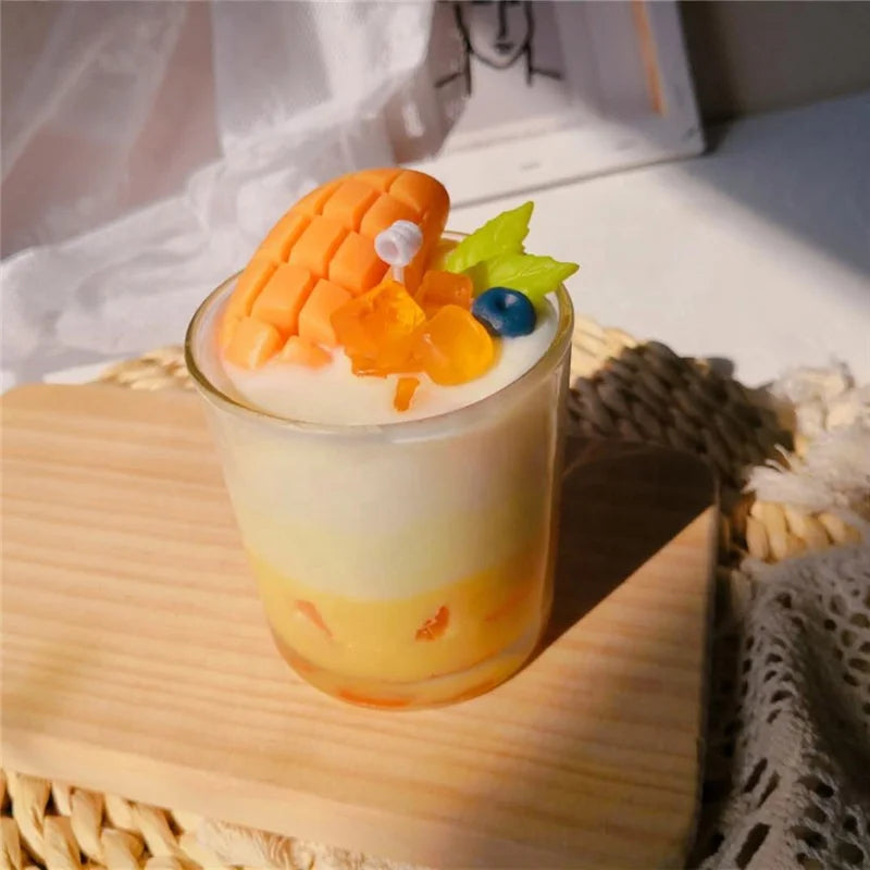 Scented Candle mango Yangzhi Manna Yoghurt Cup Drink Scented Candle Home Furnishings Decoration Gifts Friends Birthday Crowd