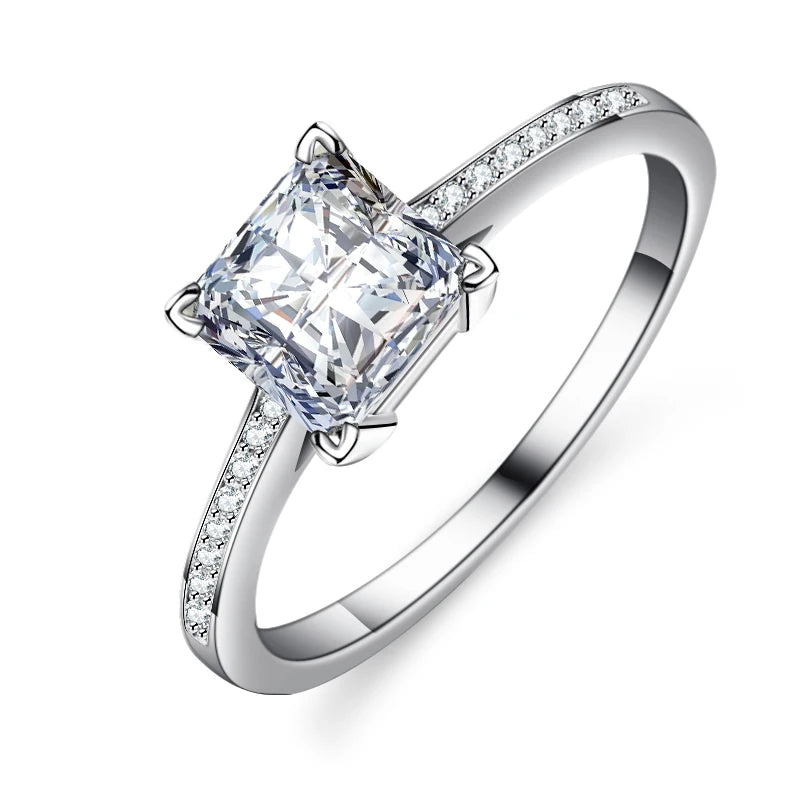 Jewelry Diamond Wedding Ring Custom GRA VVS 1 Carat 925 Silver Eternity Engagement Moissanite Ring Heart Ring