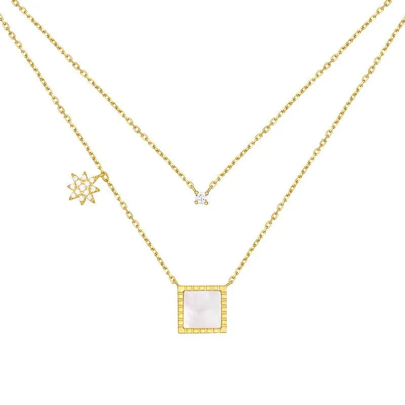 New Hot-selling Hot Style Temperament Exquisite Gold Plated Zircon Star Pendant Necklace for Women's Anniversary
