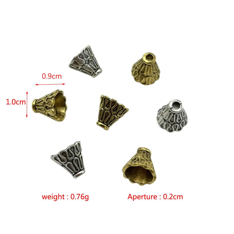 Old Brass Deluxe Mix Tierra Cast Spiral Cone 10x9mm Bali Style 10x7mm Pewter Bali Style Jewelry Making Metal Bead Caps