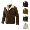 Jacket for Men Winter 2024  Fashion Casual Coat Woven Fleece Jacket With Turn-Down Collar and Belt Closure