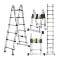 3.2m 3.8m 4.4m 5m 5.6m Industrial Folding Telescopic Double Sided Aluminum Combination Step Ladder with 150kg Load Capacity