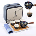 Portable Outdoor Ceramic Tea Set All-in-One Gift Bag with Infuser Tray Europe-Style Porcelain Teapot for Travel